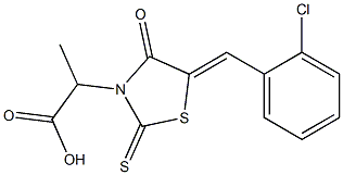 (Z)-2-(5-(2-chlorobenzylidene)-4-oxo-2-thioxothiazolidin-3-yl)propanoic acid 结构式