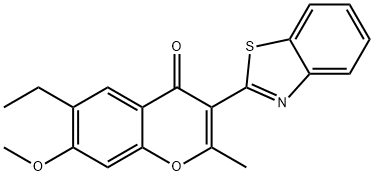 3-(benzo[d]thiazol-2-yl)-6-ethyl-7-methoxy-2-methyl-4H-chromen-4-one 结构式