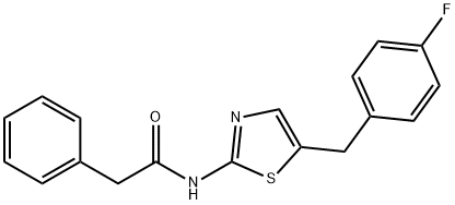 N-(5-(4-fluorobenzyl)thiazol-2-yl)-2-phenylacetamide 结构式