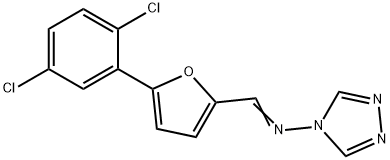 (E)-1-(5-(2,5-dichlorophenyl)furan-2-yl)-N-(4H-1,2,4-triazol-4-yl)methanimine 结构式