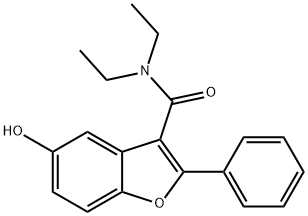 N,N-diethyl-5-hydroxy-2-phenylbenzofuran-3-carboxamide 结构式