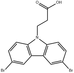 3-(3,6-二溴-9H-咔唑-9-基)丙酸 结构式