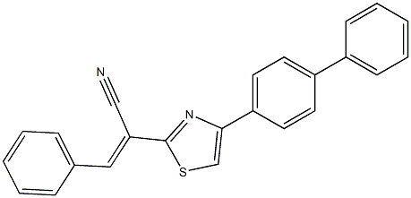 (2E)-2-[4-(biphenyl-4-yl)-1,3-thiazol-2-yl]-3-phenylprop-2-enenitrile 结构式