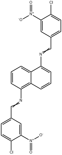 N,N'-bis(4-chloro-3-nitrobenzylidene)-1,5-naphthalenediamine 结构式