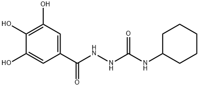 N-cyclohexyl-2-[(3,4,5-trihydroxyphenyl)carbonyl]hydrazinecarboxamide 结构式