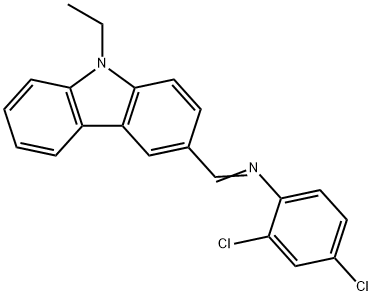 (2,4-dichlorophenyl)[(9-ethyl-9H-carbazol-3-yl)methylene]amine 结构式