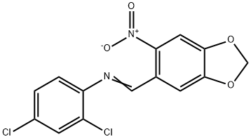 (2,4-dichlorophenyl)[(6-nitro-1,3-benzodioxol-5-yl)methylene]amine 结构式