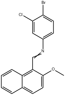 (4-bromo-3-chlorophenyl)[(2-methoxy-1-naphthyl)methylene]amine 结构式