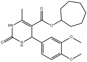 cycloheptyl 4-(3,4-dimethoxyphenyl)-6-methyl-2-oxo-1,2,3,4-tetrahydropyrimidine-5-carboxylate 结构式