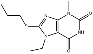 7-ethyl-3-methyl-8-(propylthio)-3,7-dihydro-1H-purine-2,6-dione 结构式