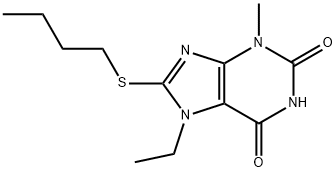 8-(butylthio)-7-ethyl-3-methyl-3,7-dihydro-1H-purine-2,6-dione 结构式