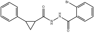 2-bromo-N'-[(2-phenylcyclopropyl)carbonyl]benzohydrazide 结构式