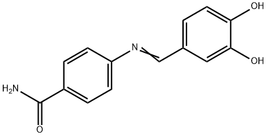 4-[(3,4-dihydroxybenzylidene)amino]benzamide 结构式