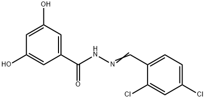 N'-(2,4-dichlorobenzylidene)-3,5-dihydroxybenzohydrazide 结构式