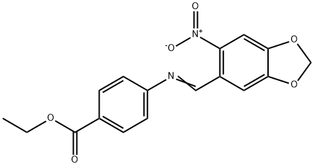 ethyl 4-{[(6-nitro-1,3-benzodioxol-5-yl)methylene]amino}benzoate 结构式