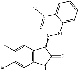 6-bromo-5-methyl-3-[(2-nitrophenyl)hydrazono]-1,3-dihydro-2H-indol-2-one 结构式