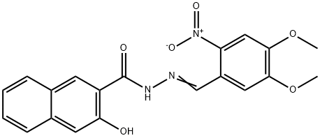 N'-(4,5-dimethoxy-2-nitrobenzylidene)-3-hydroxy-2-naphthohydrazide 结构式