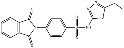 4-(1,3-dioxoisoindolin-2-yl)-N-(5-ethyl-1,3,4-thiadiazol-2-yl)benzenesulfonamide 结构式