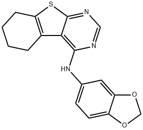 N-(benzo[d][1,3]dioxol-5-yl)-5,6,7,8-tetrahydrobenzo[4,5]thieno[2,3-d]pyrimidin-4-amine 结构式