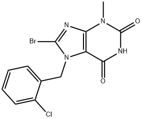 8-bromo-7-(2-chlorobenzyl)-3-methyl-3,7-dihydro-1H-purine-2,6-dione 结构式