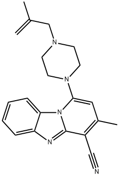 3-methyl-1-(4-(2-methylallyl)piperazin-1-yl)benzo[4,5]imidazo[1,2-a]pyridine-4-carbonitrile 结构式