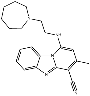 1-((2-(azepan-1-yl)ethyl)amino)-3-methylbenzo[4,5]imidazo[1,2-a]pyridine-4-carbonitrile 结构式