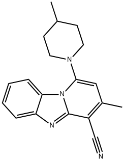 3-methyl-1-(4-methylpiperidin-1-yl)benzo[4,5]imidazo[1,2-a]pyridine-4-carbonitrile 结构式