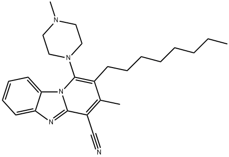 3-methyl-1-(4-methylpiperazin-1-yl)-2-octylbenzo[4,5]imidazo[1,2-a]pyridine-4-carbonitrile 结构式