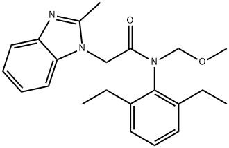 N-(2,6-diethylphenyl)-N-(methoxymethyl)-2-(2-methyl-1H-benzo[d]imidazol-1-yl)acetamide 结构式