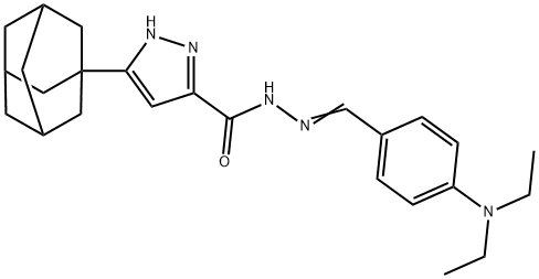 3-((1s,3s)-adamantan-1-yl)-N-((E)-4-(diethylamino)benzylidene)-1H-pyrazole-5-carbohydrazide 结构式