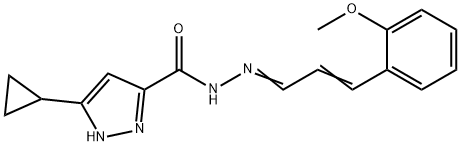 3-cyclopropyl-N-((1E,2E)-3-(2-methoxyphenyl)allylidene)-1H-pyrazole-5-carbohydrazide 结构式