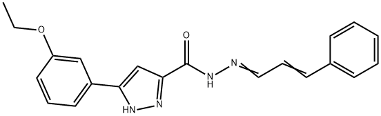 3-(3-ethoxyphenyl)-N-((1E,2E)-3-phenylallylidene)-1H-pyrazole-5-carbohydrazide 结构式