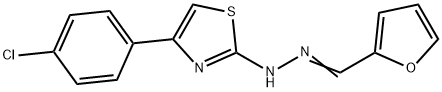 (E)-4-(4-chlorophenyl)-2-(((E)-furan-2-ylmethylene)hydrazono)-2,3-dihydrothiazole 结构式