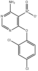 6-(2,4-dichlorophenoxy)-5-nitropyrimidin-4-amine 结构式