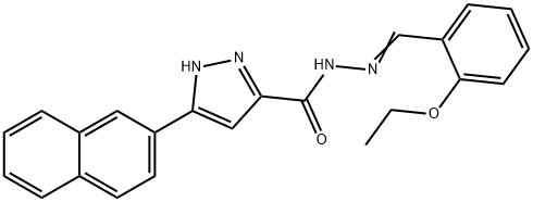 (E)-N-(2-ethoxybenzylidene)-3-(naphthalen-2-yl)-1H-pyrazole-5-carbohydrazide 结构式