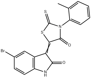 (Z)-5-(5-bromo-2-oxoindolin-3-ylidene)-2-thioxo-3-(o-tolyl)thiazolidin-4-one 结构式