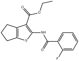 ethyl 2-(2-fluorobenzamido)-5,6-dihydro-4H-cyclopenta[b]thiophene-3-carboxylate 结构式