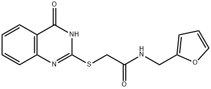 N-(furan-2-ylmethyl)-2-((4-oxo-3,4-dihydroquinazolin-2-yl)thio)acetamide 结构式