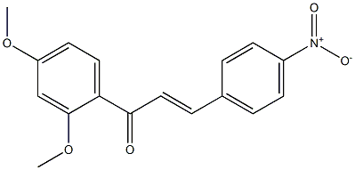 (E) -1-(2,4-二甲氧基苯基)-3-(4-硝基苯基)丙-2-烯-1-酮 结构式