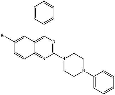 6-bromo-4-phenyl-2-(4-phenylpiperazin-1-yl)quinazoline 结构式