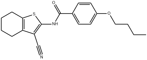 4-butoxy-N-(3-cyano-4,5,6,7-tetrahydrobenzo[b]thiophen-2-yl)benzamide 结构式