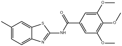 (E)-3,4,5-trimethoxy-N-(6-methylbenzo[d]thiazol-2(3H)-ylidene)benzamide 结构式