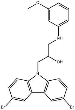 1-(3,6-dibromocarbazol-9-yl)-3-(3-methoxyanilino)propan-2-ol 结构式