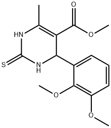 methyl 4-(2,3-dimethoxyphenyl)-6-methyl-2-thioxo-1,2,3,4-tetrahydropyrimidine-5-carboxylate 结构式