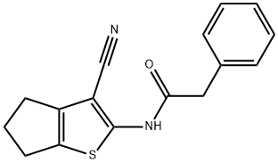 N-(3-cyano-5,6-dihydro-4H-cyclopenta[b]thiophen-2-yl)-2-phenylacetamide 结构式