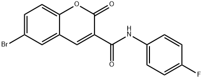 6-bromo-N-(4-fluorophenyl)-2-oxo-2H-chromene-3-carboxamide 结构式