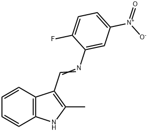 (2-fluoro-5-nitrophenyl)[(2-methyl-1H-indol-3-yl)methylene]amine 结构式