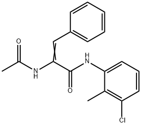 2-(acetylamino)-N-(3-chloro-2-methylphenyl)-3-phenylacrylamide 结构式