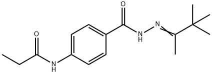 N-(4-{[2-(1,2,2-trimethylpropylidene)hydrazino]carbonyl}phenyl)propanamide 结构式