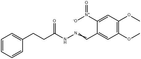 N'-(4,5-dimethoxy-2-nitrobenzylidene)-3-phenylpropanohydrazide 结构式